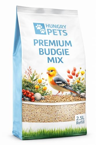 Premium Budgie Food Seed Mix, 2.5L Refill Bag