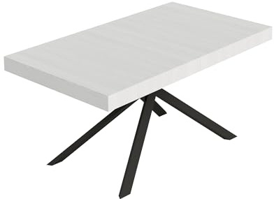 Itamoby Ausziehtisch 160/244 x 80 cm Niket weiß Esche Beine anthrazit