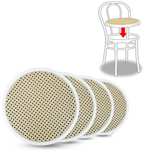 FacilCasa Replacement de Fauteuil Bistrot Metal, Siège Rond, Remplacement Chaise Thonet en Plastique - Remplacez, Economisez avec Remplacement Paille Vienna (Diamètre cm.40) N. 4 Anneau Blanche