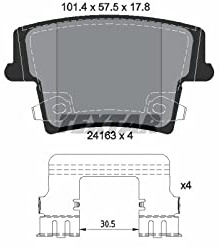 TEXTAR Bremsbelagsatz, Scheibenbremse 2416303 Kompatibel mit: CHRYSLER 300C, 300C, 300C Touring, DODGE CHALLENGER Coupe, CHARGER, LANCIA THEMA