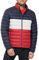 Tommy Hilfiger Herren Men's Water Resistant Ultra Loft Down Alternative Puffer Jacket Daunenalternative Mantel, Midnight/Ice/Red Colorblock, L