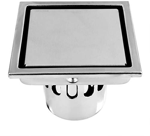 Garosa Drenaje de Piso de Acero Inoxidable Forma Cuadrada Baño Anti-Olor Plato de Ducha Inserto Rejilla de Desagüe de Suelo Anti-Obstrucción para Cocina Baño Desagüe del Piso con Filtro Extraíble
