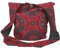 GURU SHOP Sadhu Bag, Ethno Shopper, Bestickter Schulterbeutel - Bordeauxrot, Unisex - Erwachsene, Synthetisch, 30x32x20 cm