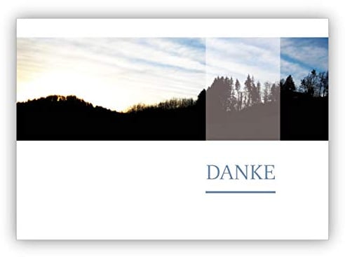 Kartenkaufrausch 16 Edle Foto Trauer Dankeskarte mit Wald Landschaft: Danke • Danksagungskarte Trauerkarte nach Beerdigung, Trauerfeier