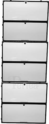 Periea® 'Katy' Pack of 6 Strong Plastic Shoe Storage Boxes with Front Flap - Ideal for Storing Knee High Boots