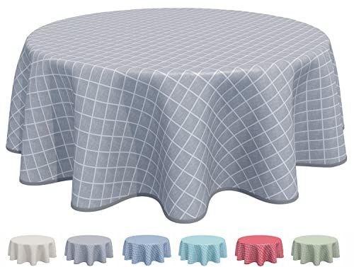 Home Direct Wachstuch Tischdecke Abwaschbar Rund 160cm Hellgrau