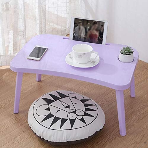 Folding Bed Tray Table Portable Bed Tray Lap Desk Laptop Desk Bed Tray Laptop Bed Stand Standing Table Foldable Lap Tablet Table Small Desk Watching Movie on Bed Personal Dinning Table (Purple)