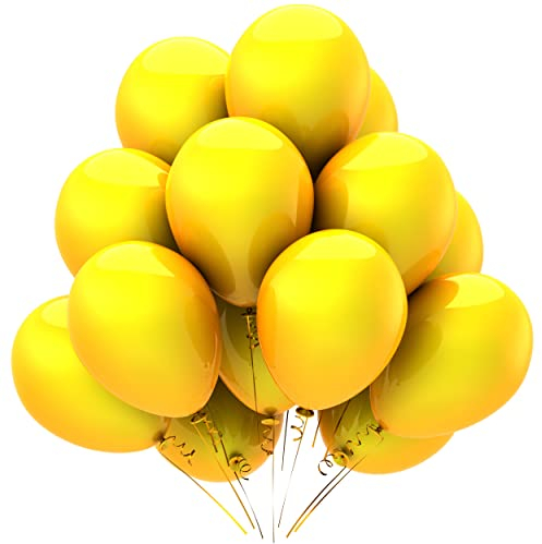 Gelbe luftballons - 100% Reiner NATURLATEX - Premium Qualität - Latex Party Ballons - Metallic Ballons - Geburtstag Dekoration - Bunte Luftballons 25