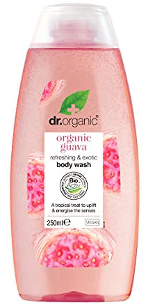 Dr Organic Guava Body Wash, Shower Gel, Mens, Womens, Natural, Vegan, Cruelty-Free, Paraben & SLS-Free, Organic, 250ml, Packaging may vary