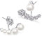 BUKEQILA Damen-Ohrringe 925 Sterling Silber Ohr Nadel Ohrstecker 5 Zirkonia+5 Perlen Ohrringe mit verschiedenen Seiten Ohr Stecker Ohrschmuck mit Geschenkbox,Super Weihnachten Geschenk