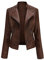 YYNUDA Lederjacke Damen Kurz Bikerjacke Reverskragen Motoradjacke Leder Jacke Übergangsjacke für Frühling Herbst（Kaffee L）