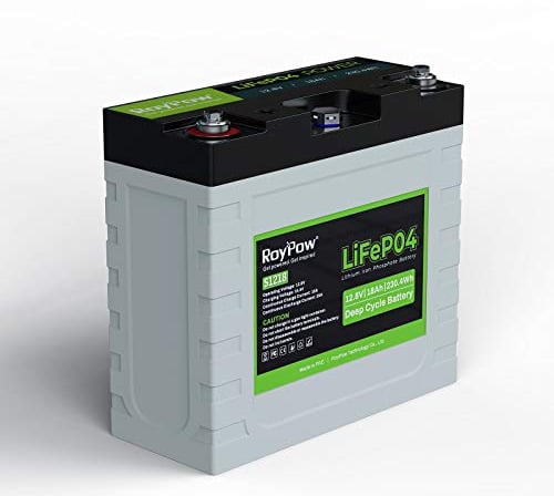 RoyPow Batteria ricaricabile LiFePO4 al litio da 12V 18Ah, 3500 cicli, con ciclo profondo, FiOS di ricambio per batteria SLA per RV/camper