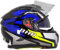 Full Face Motorradhelm mit Doppelvisier BHR 813 Race | Full Face Motorradhelm ECE homologiert mit Sonnenblende | Mann/Frau | BLAU/GELB | XL