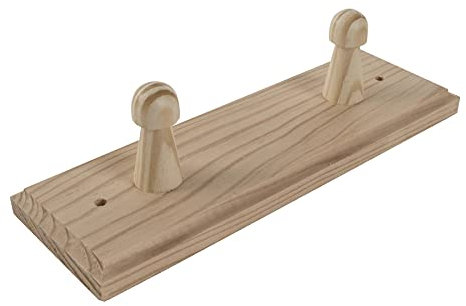 2 Pegs Wooden Door Hooks Coat Rack Hanging Storage Clothes Holder Wall Mounted Hanger | Unpainted & Untreated Plain Pine Wood