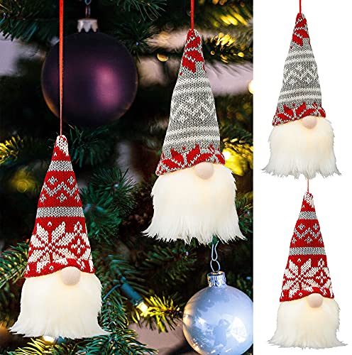 LED Wichtel 2er Set zum Aufhängen | H17cm batteriebetrieben | Leuchtender Zwerg Weihnachtswichtel