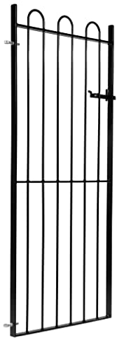 metal tall side gate, wrought iron style, tall single gate, Longridge Design, galvanised & powder coated black (width 3ft 3/74)