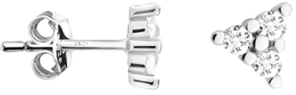 SOFIA MILANI - Damen Ohrringe 925 Silber - mit Zirkonia Steinen - Dreieck Ohrstecker - E1341