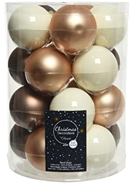 Christbaumkugeln Weihnachtskugeln Glas Ø 6 cm karamel 20 Stück