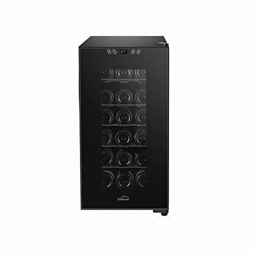 Lacor - 69672 - Vinoteca 18 Botellas, Nevera Vinos, Refrigerador Termoeléctrico, Temperatura Regulable, Estantes Extraíbles, Silencioso, Sistema Antivibratorio, Acero Inoxidable, 34,5x49x67 cm