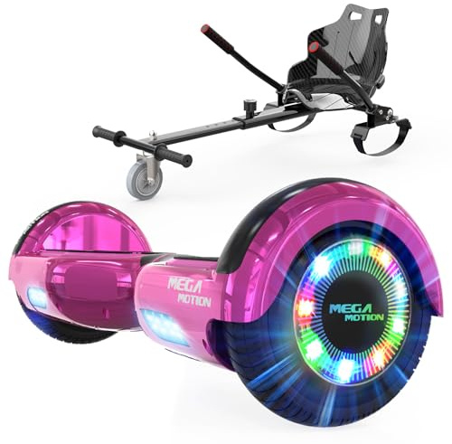 MEGA MOTION 6.5 Zoll Hoverboards mit Sitz für Kinder, Geschenk für Kinder, mit Bluetooth-Lautsprecher-leistungsstarkem Motor, mit LED-Leuchten