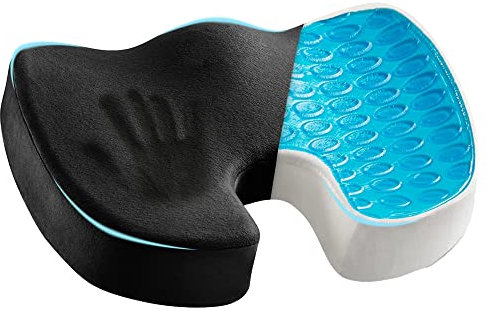KUHNMARVIN Premium Gel Enhanced Sitzkissen Memory Foam Orthopädisches Kühlkissen Stuhlkissen für Rücken Ischias Steißbein Schmerzlinderung Bürostuhl Sitzkissen für Auto Rollstuhl Kissen Butt Kissen