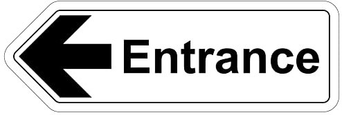 Vsafety Panneau de sécurité en forme de flèche d'entrée gauche en plastique rigide 300 x 100-2 mm