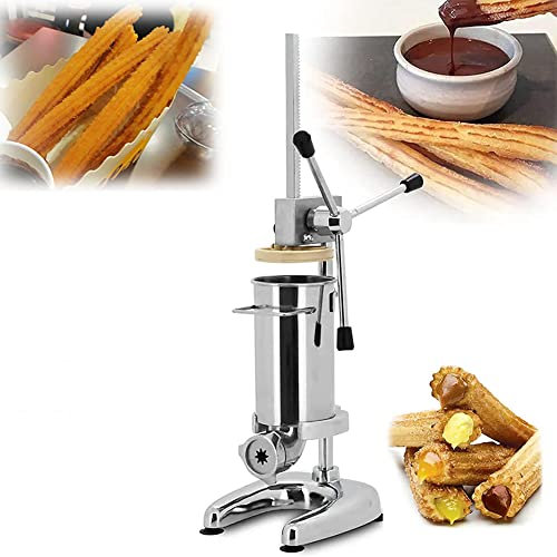 Manuelle Churrera-Churros-Füllmaschine, vertikaler spanischer 3-Liter-Churros-Hersteller, spanische Donut-Churrera-Churro-Maschine mit 5 Spritztüllen, für Metzger, Feinkost, Haushalt und Küche 3L