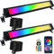RGB Strahler 50W, 2 Stück RGB Wallwasher Licht mit Bluetooth APP Steuerung, 3000K Warmweiß Flutlichtstrahler Dimmbar LED Bar IP66 Wasserdicht Smart Partylichter für DJ Garten Halloween Bühnenlichter