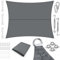 LOVE STORY Voile d'Ombrage Imperméable 3x3m Rectangulaire avec kit de Fixation, Oxford Toile Ombrage Une Protection des Rayons 95% UV pour Extérieur Jardin Terrass Balcon, Anthracite