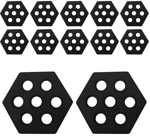 Amagogo 12x Hexagon Surfboard Pads Deck Grip Professionelles Decking Zubehör Deck Pads Wachslos für Paddleboard Skimboard Longboard, Schwarz
