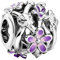 Feitery Floreale Margherita Charm Ciondoli Libellule Bracciale Regalo di San Valentino per la Moglie (Margherita Traforata Viola)