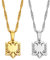 Halskette Mit Kartenflaggen-Anhänger – 1 Cm Kleiner Mini-Halsketten Mit Albanischem Adler-Anhänger, Gelb/Weiß, Ethnischer Schmuck Für Mädchen, Halskette Für Damen Und Herren, Schmuck, Urlaub,