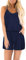 STYLEWORD Jumpsuit Damen Sommer Kurz Ärmellos Blumen Overall Spaghettiträger Strampler mit Tasche(Marine,Mittel)