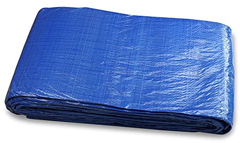 Tarpaulin Cover, Waterproof, Weatherproof, Frost-Resistant, UV Protection, Universal, Multipurpose, Groundsheet, Camping, Boating, Hiking (BLUE, 4 x 5 m)