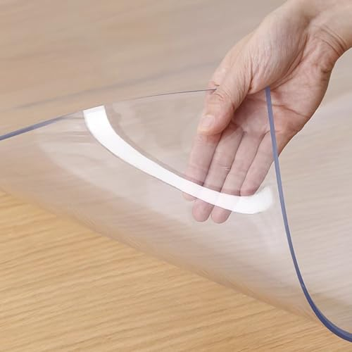 Tischfolie Transparent 1.5mm Dick Tischdecke Tischmatte en PVC Schreibtischunterlage Tischschutz 30x30cm 100x170cm 80x150cm 80x130cm Abwischbare (Color : Thick 1.5mm/0.06, Size : 160x240cm)