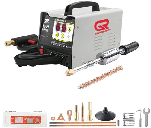 GRAUTOSPOT F90E - Spotter di scarico per carrozzeria, 5 modalità, 1,8 KW, 3500 A, saldatrice a punti, 0,6 – 1,2 mm, spessore di saldatura, spotter Dent Puller per saldatura continua, bullone