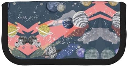 DNBCLEZK Planet Großes Federmäppchen aus Segeltuch für Mädchen und Jungen, personalisierbares Federmäppchen, Schreibwaren-Aufbewahrungstaschen, Schwarz , Einheitsgröße, Taschen-Organizer