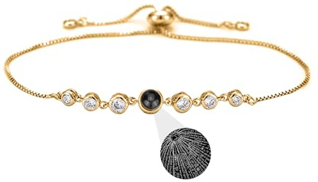 Xtyggoi Personalisierte Foto Projektion Armband benutzerdefinierte Herz-Anhänger Ich liebe dich Armbänder Gedenkschmuck für Frauen Männer Freund