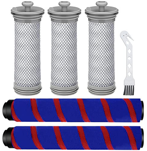 EATBALE Filter Replacement for Tineco A10/A11 Hero A10/A11 Master for Tineco PURE ONE S11 S12 Cordless Vacuum Cleaner Accessories, 3 Vacuum Filters 2 Brush Rolls 1 Cleaning brush