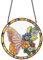 PLIGREAT Bunte Schmetterlinge fleckig Sonnenfänger Fenster Wandkunst hängendes Ornament gemalte Blumen Acryl Lichtfänger Kunsthandwerk für für Garten Zuhause Indoor Outdoor Hanging Decor