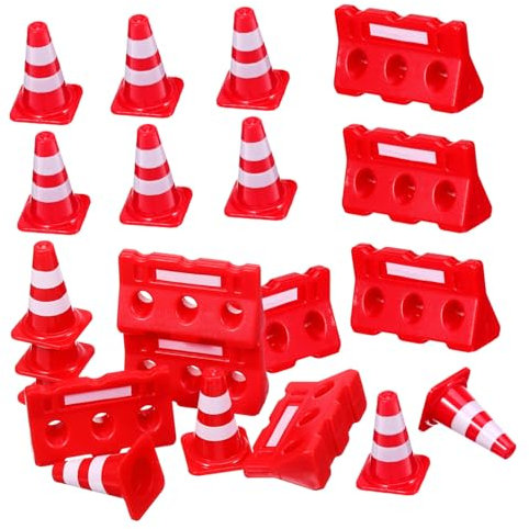 VICASKY 24St Straßenschild Barrikade Spielzeug Straßensperren, Spielzeug Leitkegel Kostüm Auto verkehrszeichen Spielzeug verkehrszeichen Kinder Mini-Verkehrszaun Verkehrszeichen für Kinder
