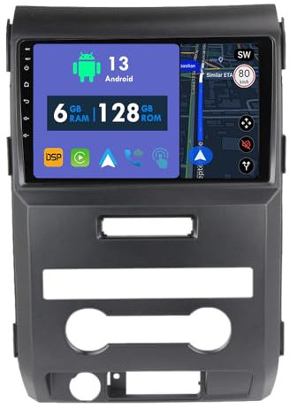 RoverOne Autoradio GPS für Ford F150 P415 Raptor 2008 2009 2010 2011 2012 2013 2014 Carplay Android Auto Stereo Head Unit Bluetooth Sat Navigation (A Modell)