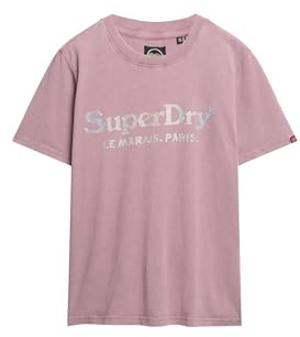 Superdry Damen Locker geschnittenes Venue Metallic T-Shirt