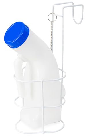 ARNOMED® PP Urinflasche Universal für Männer & Frauen 1L [MIT HALTERUNG], Urinhilfe für Unterwegs mit Verschlusskappe, Eckige Harnflasche, Pinkelflasche für Notfälle, Urinente, Urinal
