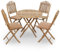 Mobilier à dîner d'extérieur Pliable 5 pcs avec Coussins Bambou, Meubles, Mobilier de Jardin, Salons de Jardin, Beige, 15.9 KG, 3063963