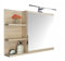 FreshYou Armoire de Toilette 60x50 chêne Sonoma, Armoire de Salle de Bain avec étagères, Miroir de Salle de Bain, Armoire Murale Lampe LED - Gauche