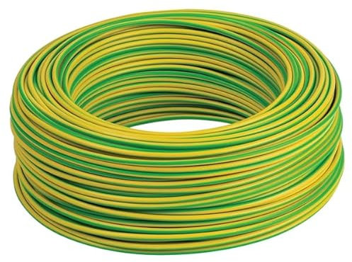 Cavo Elettrico Unipolare Isolante FS17 Matassa da 100 MT per impianti casa aziende edili Colore Nero-Marrone-Giallo/Verde (1,5 mm) (G/V)