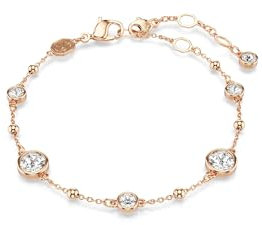Swarovski Imber Armband, Rundschliff, Weiß, Roségold-Legierungsschicht