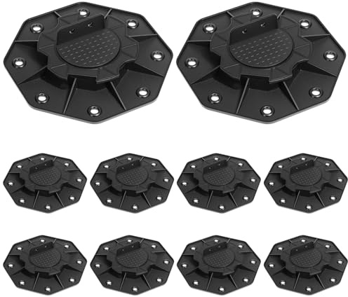 QWORK® 10 Stück Stelzlager Höhenverstellbar 18-30 mm für Terrassenplatten, Passend für Holz, WPC und Aluminium Terrassen Terrassendielen