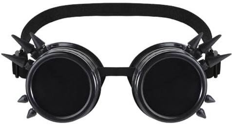SIQITECHUK Cyber Punk Goggles Victorian Gothic Glasses Retro Vintage Goggles for Halloween Rave Festival Fancy Dress (Black)
